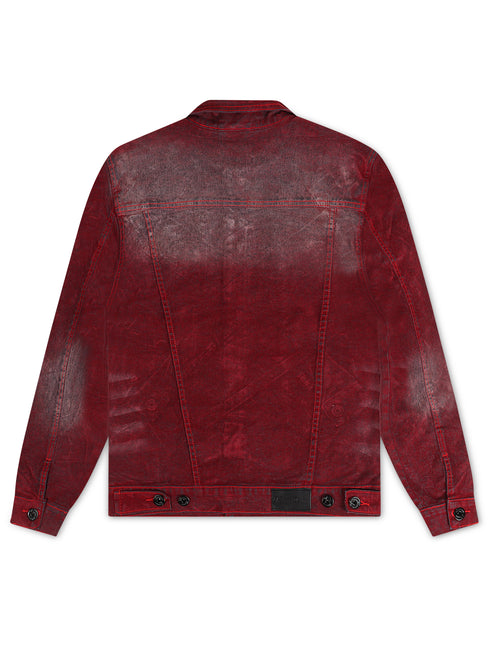 Vicious Denim Velvet Coated Denim Jacket - Red