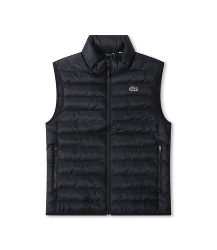 Lacoste Water Repellent Puffed Vest - Black