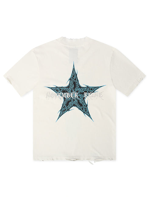 November Reign Storm Hand Shredded Tee - White