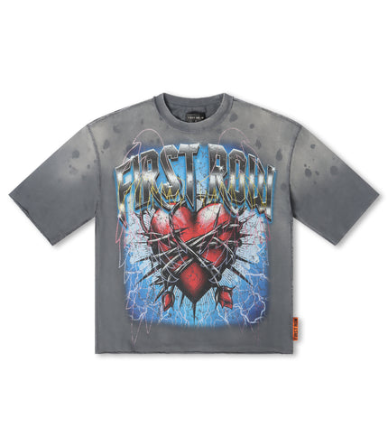 First Row Sacred Vow Cropped Tee - Grey