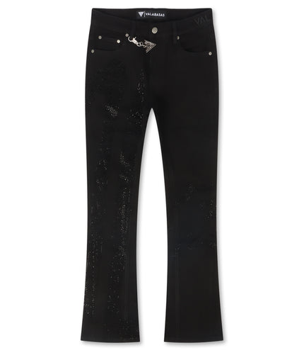 Valabasas Scripted Stacked Jean - Black