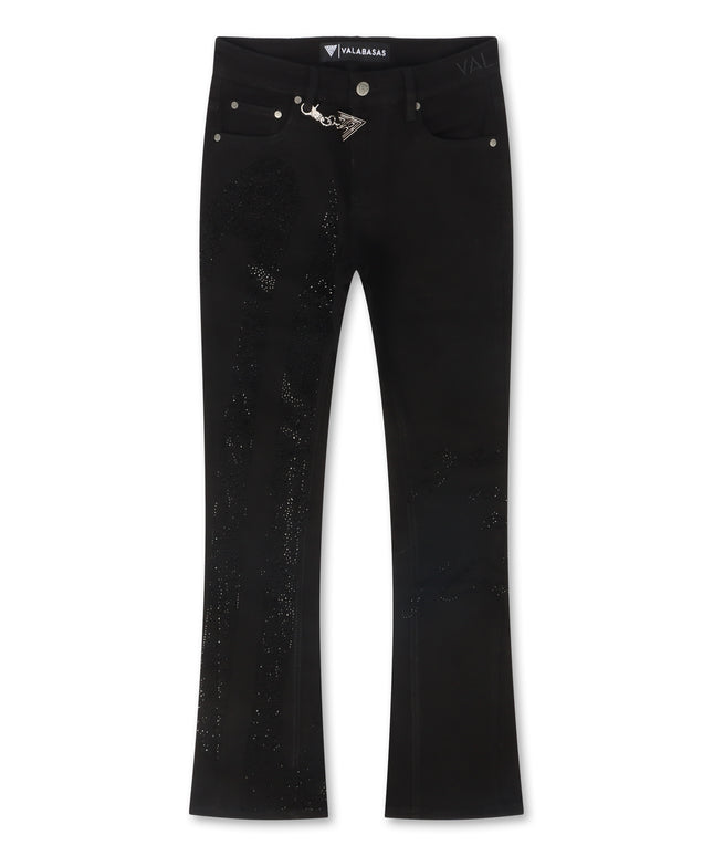 Valabasas Scripted Stacked Jean - Black