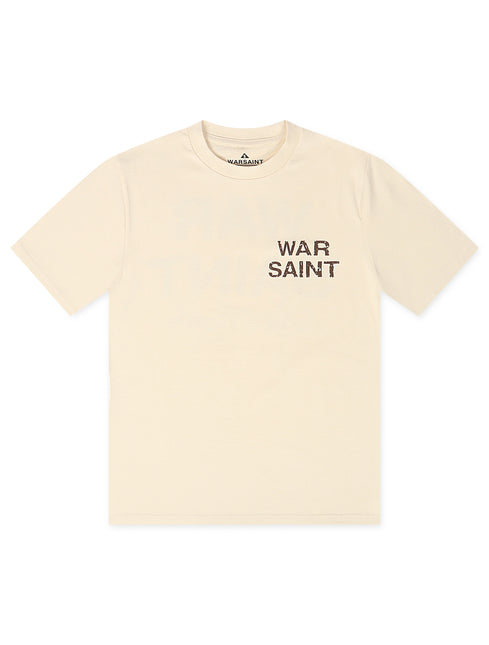 Warsaint LA Script Tee - Cream/Brown