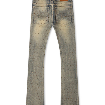 Frost Originals All Over Rhinestone Stacked Jean - Dirt Wash