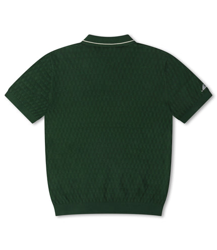 Malbon Crest Knit Polo - Myrtle