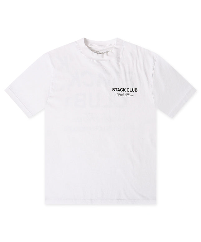 Stack Club Cash Flow Heavyweight Tee - White/Black