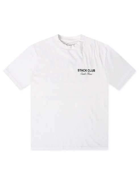 Stack Club Cash Flow Heavyweight Tee - White/Black