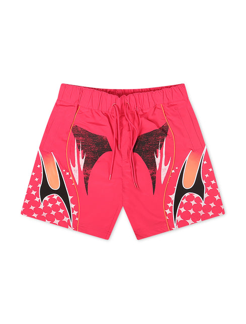 Smoke Rise Republic Windbreaker Shorts - Lilac Rose