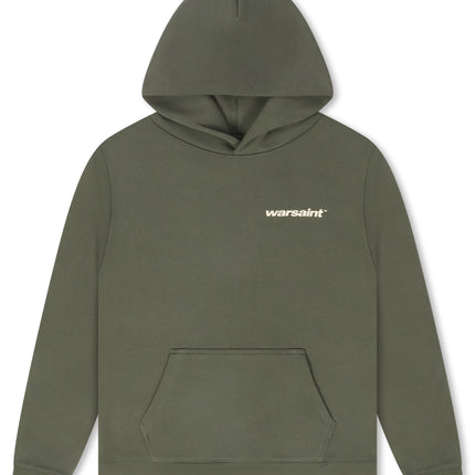 Warsaint Dual Logo Hoodie - Olive Green