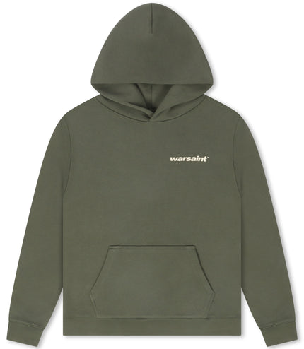 Warsaint Dual Logo Hoodie - Olive Green