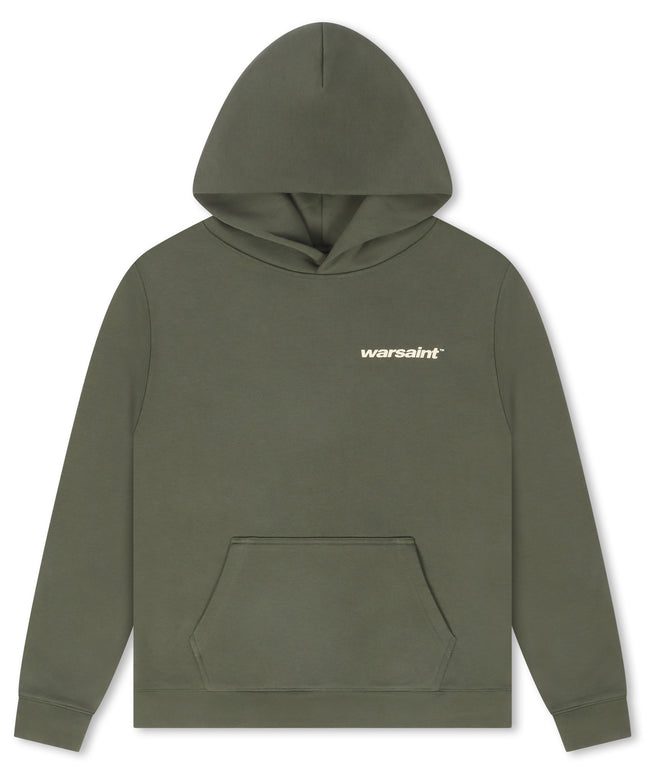 Warsaint Dual Logo Hoodie - Olive Green