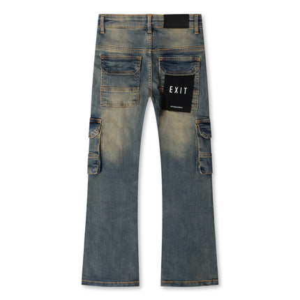 Exit Apparel Stacked Cargo Jeans - Blue