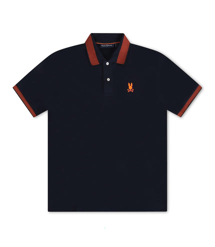 PSYCHO BUNNY MONTEBELLO PIQUE POLO - NAVY PSYCHO BUNNY