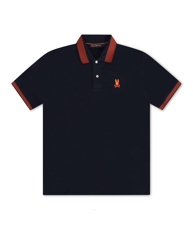 PSYCHO BUNNY MONTEBELLO PIQUE POLO - NAVY PSYCHO BUNNY
