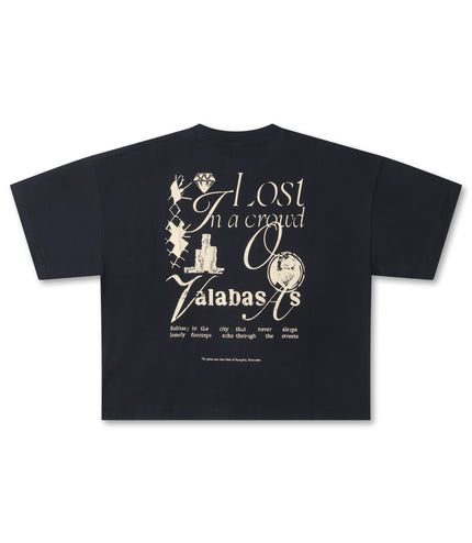 Valabasas Never Sleep Boxy Oversized Tee - Navy