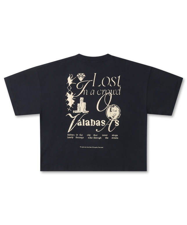 Valabasas Never Sleep Boxy Oversized Tee - Navy