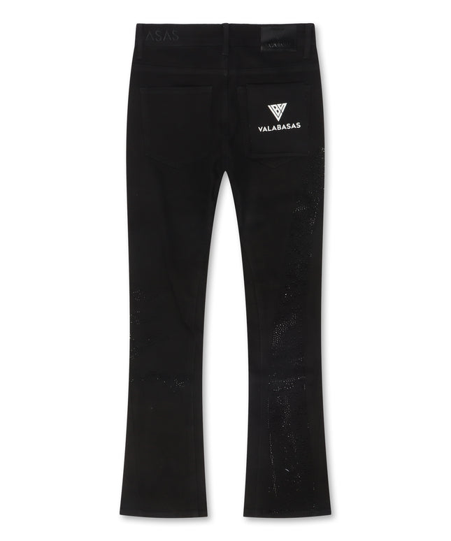 Valabasas Scripted Stacked Jean - Black