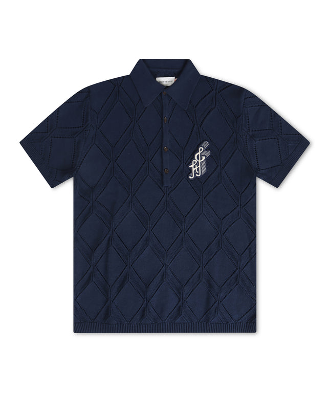 Honor The Gift Diamond Knit Polo - Navy