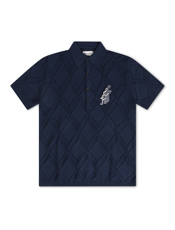 Honor The Gift Diamond Knit Polo - Navy