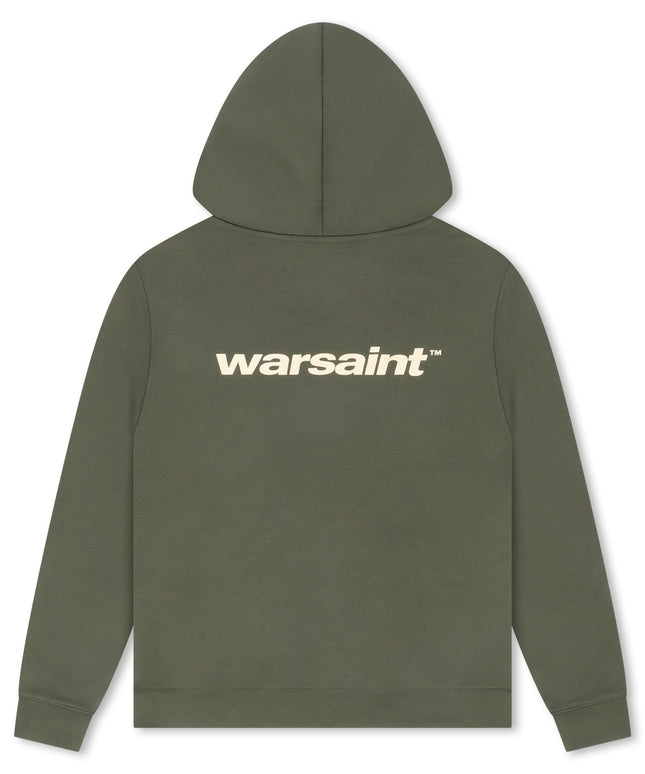Warsaint Dual Logo Hoodie - Olive Green