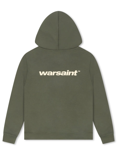 Warsaint Dual Logo Hoodie - Olive Green
