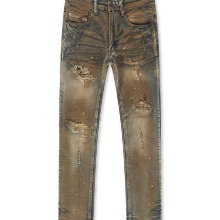 Makobi Distressed Slim Fit Jeans – Antique Wash