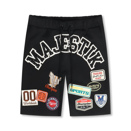 Majestik Pique Cut and Patch Shorts - Black