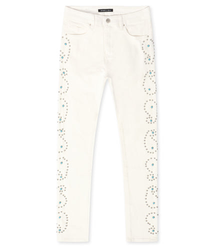 Embellish Onix Rhinestone Jeans - White