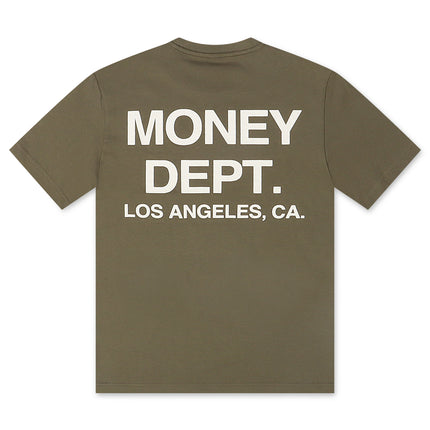Money Dept. Los Angeles Heavyweight Tee - Light Olive/White