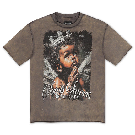 YRBZ Saints & Sinners Cropped Tee - Dark Grey