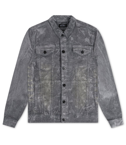 Vicious Denim Velvet Coated Denim Jacket - Grey