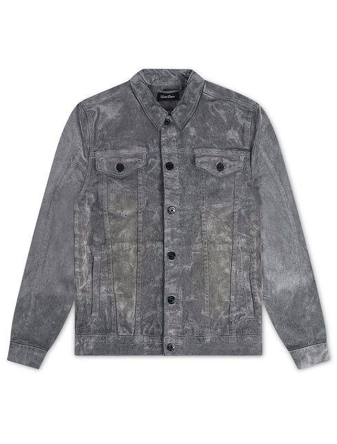 Vicious Denim Velvet Coated Denim Jacket - Grey