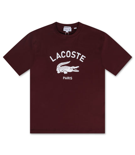 Lacoste Classic Fit Print Tee - Bordeaux