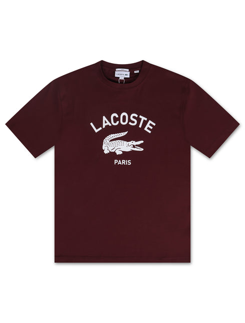 Lacoste Classic Fit Print Tee - Bordeaux