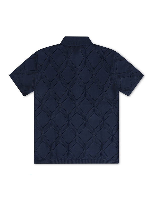 Honor The Gift Diamond Knit Polo - Navy