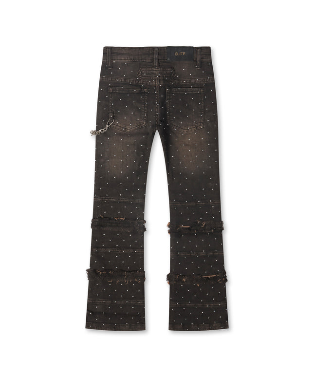 Elite Denim Kids Rhinestone Chain Jeans - Taupe