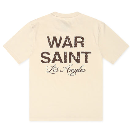 Warsaint LA Script Tee - Cream/Brown
