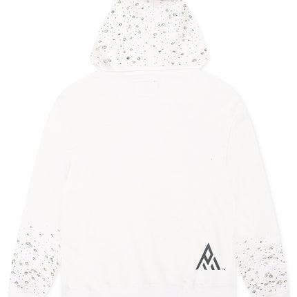 Paper Money Rhinestone Fallen Angels Hoodie - White