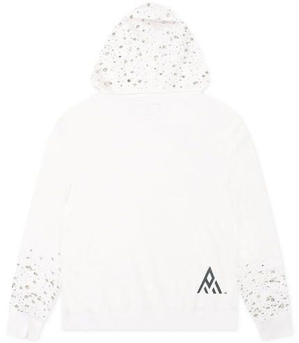 Paper Money Rhinestone Fallen Angels Hoodie - White