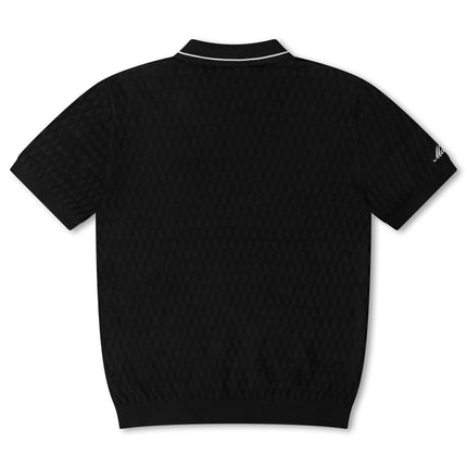 Malbon Crest Knit Polo - Black - Denim Exchange