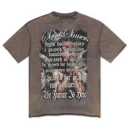 YRBZ Saints & Sinners Cropped Tee - Dark Grey