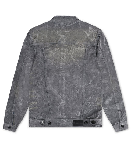 Vicious Denim Velvet Coated Denim Jacket - Grey