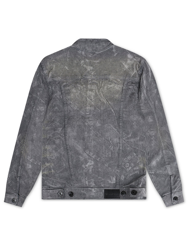 Vicious Denim Velvet Coated Denim Jacket - Grey