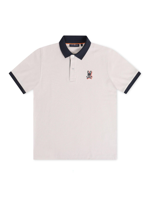 Psycho Bunny Sanderson Pique Polo - Natural Linen - Denim Exchange 