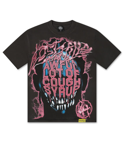 Lost Hills x ALOCS Graphic Tee - Charcoal/Pink