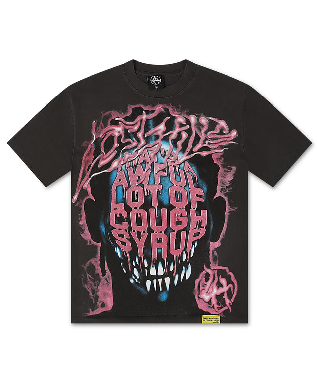Lost Hills x ALOCS Graphic Tee - Charcoal/Pink