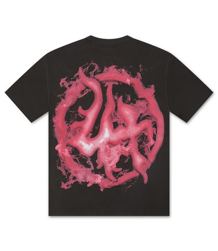 Lost Hills x ALOCS Graphic Tee - Charcoal/Pink