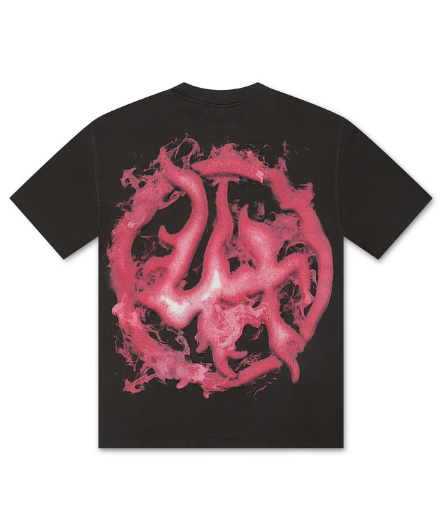 Lost Hills x ALOCS Graphic Tee - Charcoal/Pink