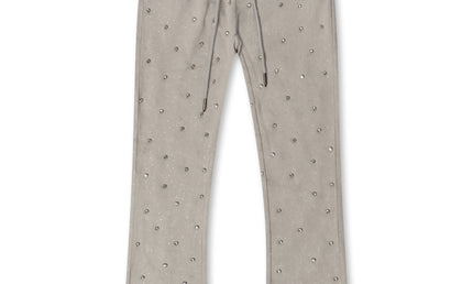 Rebel Denim Diamond Stacked Sweatpants - Grey - denim exchange