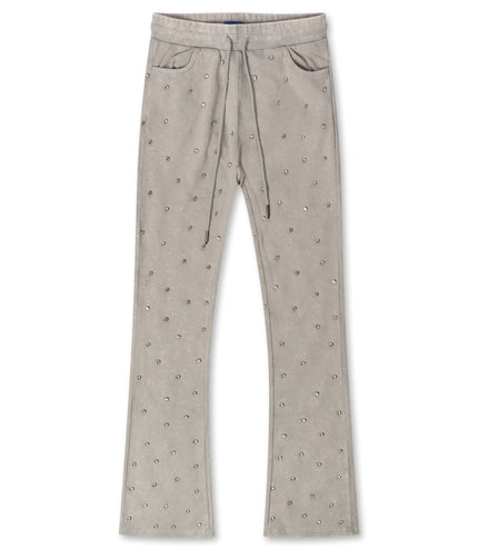 Rebel Denim Diamond Stacked Sweatpants - Grey